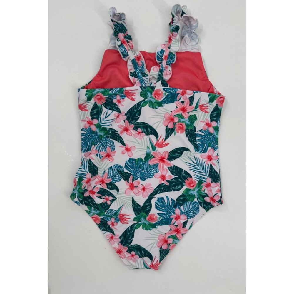 Girls Feathers & Arrow Lola Paradise Island Tiropical Print One-Piece Swimsuit S - Picture 3 of 8